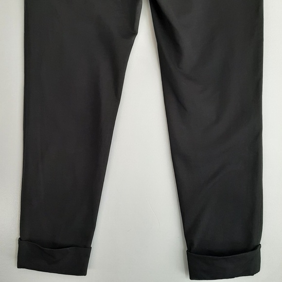 Moncler PANTALONE TROUSERS Black Cropped Ankle Cuffed Hem Sz 46 Large Dry Clean - Picture 8 of 15